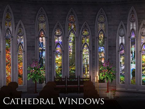 Fairy Forest - Treasure Chest for the Sims 2 Sims 4 Cc Stained Glass Door, Sims 4 Cathedral Cc, Sims 2 House, Sims Furniture, Sims 4 Stories, Sims Medieval, Classic Window, Fantasy Furniture, Cathedral Windows