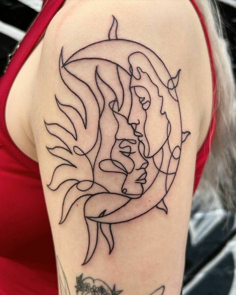 Moon Faces, Luna Tattoo, Gay Tattoo, Tattoo Moon, Turtle Tattoo Designs, Torso Tattoos, Grunge Tattoo, Sun And Moon Tattoo, Single Line Tattoo