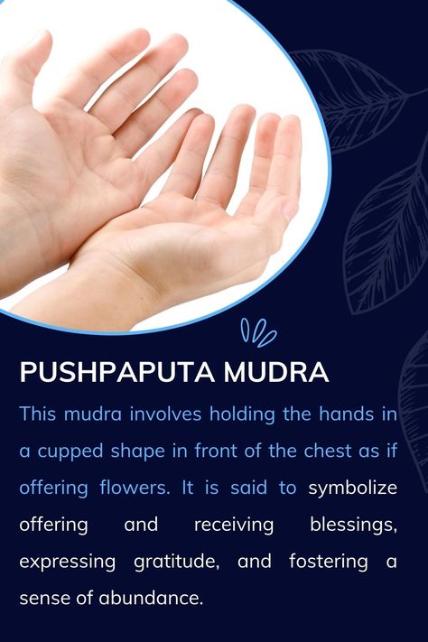 Pushpaputa Mudra | Hand Mudra and Their Meaning | Yoga Mudra For Abundance, 3rd Eye Meditation, Hand Mudras Meaning, Mudras Meanings Hands, Mudras Meanings, Anti Aging Yoga, Diy Massage, Chakra Chart, Hand Mudras