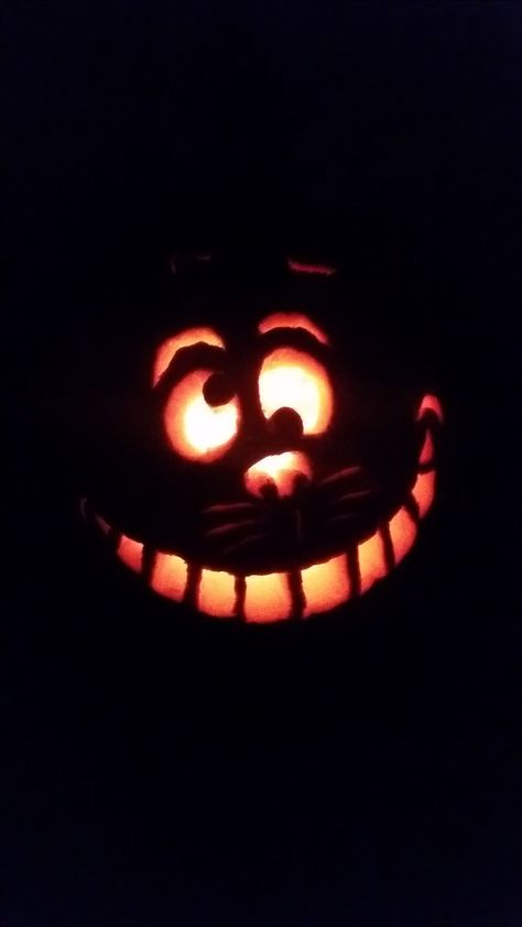 pumpkin carving! Disney Cheshire Cat Cheshire Cat Pumpkin Carving, Cheshire Cat Pumpkin, Cat Pumpkin Carving, Disney Pumpkin Carving, Disney Pumpkin, Cat Pumpkin, Cheshire Cat, Pumpkin Carving, Alice In Wonderland