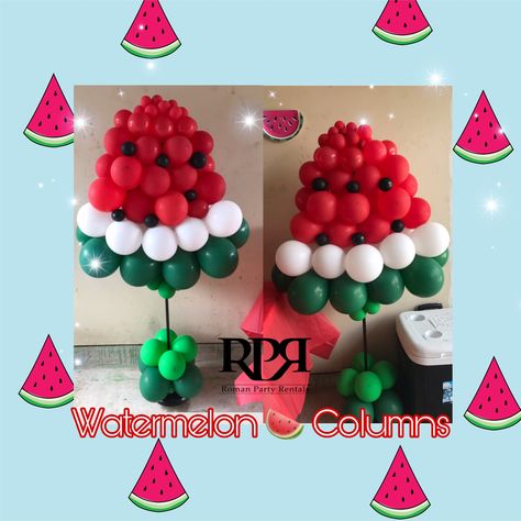 Watermelon Balloon Decor, Watermelon Balloons, Watermelon Birthday Party Theme, Easter Balloon Decor, Baby Shower Watermelon, Baby Birthday Party Theme, Watermelon Birthday Parties, Prom Themes, Watermelon Party