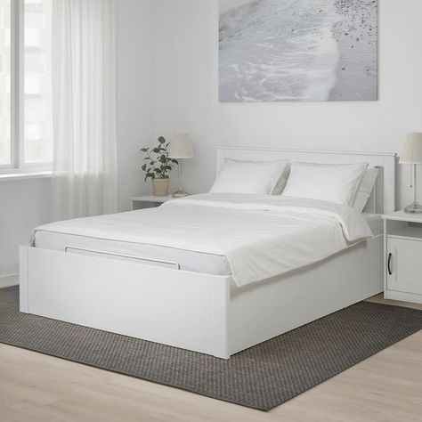 Songesand Bed, Cama Ikea, Ikea Italia, White Room Decor, Aesthetic Bedroom Ideas, Ikea Bed, Christmas Decor Inspiration, Pinterest Room Decor, Bed Frame With Storage