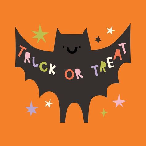 Trick or treat 👻🍬🎃 Grab your trick or treat back from my shop @hello.happy.go.lucky #halloween #thisishalloween #trickortreat… | Instagram Happy Halloween Graphic, Thanksgiving Illustration Art, Happy Halloween Drawings, Halloween Design Illustration, Halloween Kid Games, Lucky Illustration, Trick Or Treat Illustration, Happy Halloween Illustration, Happy Halloween Lettering