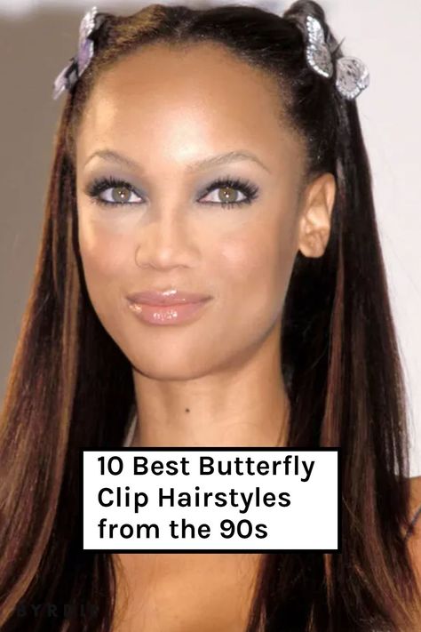 Back in the '90s, there were a number of fabulous hair accessories that could elevate any hair game. If you're delighted that butterfly clips are back, keep reading for all the inspiration you need, including tips and tricks for achieving each style. Mini Butterfly Hair Clips Hairstyles, 90s Butterfly Clips Hairstyles, Butterfly Clip Hairstyles, Butterfly Clips Hairstyles, 90s Butterfly Hair Clips, 1990s Hairstyles, Clips Hairstyles, Hair Acessories, Tapered Hair