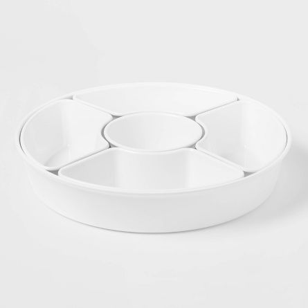 6pc Melamine 5-section Serving Platter White - Threshold™ : Target Turkey Desserts, Modern Serving Trays, Kitchen Countertop Organization, Neutrogena Makeup Remover, Condiment Caddy, Christmas Platter, Wine Ice Bucket, Kitchen Cookware Sets, Party Serving