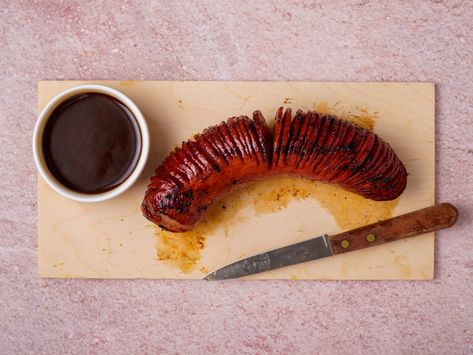 Hasselback Grilled Salami - Kosher.com Salami Recipes, Hasselback Chicken, Kosher Kitchen, Sweet And Sour Sauces, Summer Tomato, Rosh Hashana, Kids Party Food, Jewish Recipes, Grain Foods