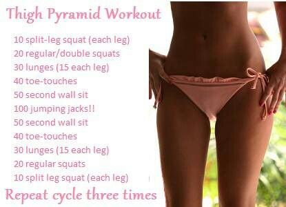 Thigh Pyramid Workout Pyramid Workout, Trening Fitness, Thigh Exercises, I Work Out, Get In Shape, Fitness Diet, Stay Fit, Healthy Body, Get Healthy