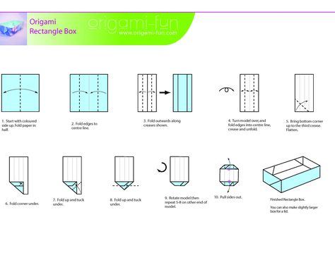 Rectangle Origami, Origami Rectangle Box, Origami Box Instructions, Paper Boat Origami, How To Do Origami, Origami Letter, Box Origami, Origami Boxes, Origami Elephant