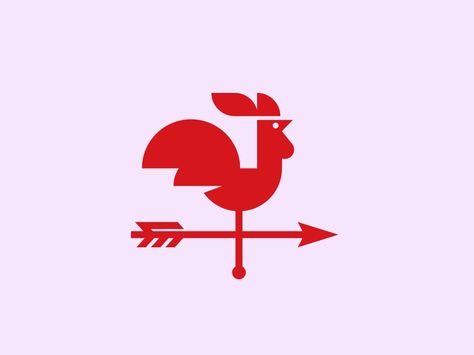 Weather Vane by Steve Wolf Designs Weather Vane Tattoo, Steve Wolf, Chicken Logo, Airbrush Tattoo, Geometric Logo Design, Weather Vanes, Logo Style, Red Rooster, Logo Project