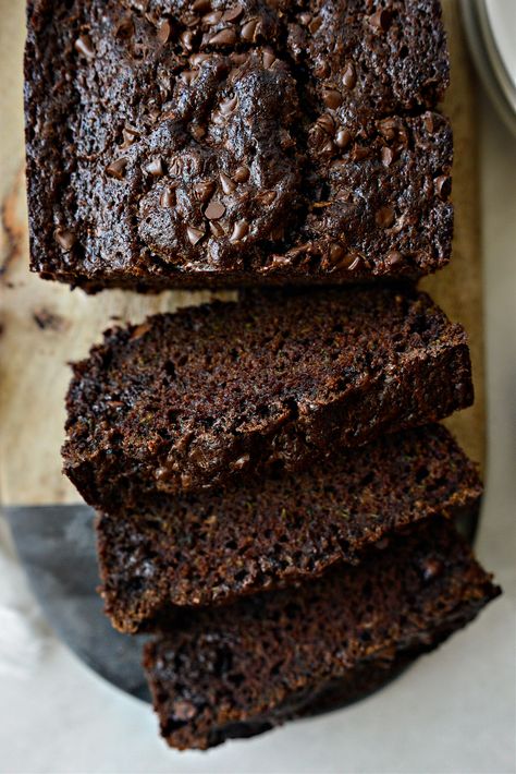 Chocolate Chocolate Chip Zucchini Bread Chocolate Zucchini Bread Recipes, Chocolate Chip Zucchini Bread, Chocolate Zucchini Bread, Zucchini Bread Recipes, Chocolate Zucchini, Unsweetened Applesauce, Chocolate Chocolate, Zucchini Bread, Mini Chocolate Chips