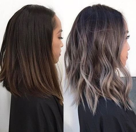 Short Wavy Hairstyles, Grey Ombre Hair, Brown Ombre Hair, Blond Balayage, Brunette Balayage, Balayage Blonde, Wavy Hairstyles, Ombré Hair, Short Hair Balayage