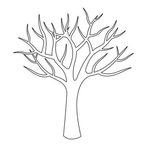 Spring Tree Template Pumpkin Template Printable, Halloween Pumpkin Templates, 100 Días De Clases, Printable Tree, Artistic Activities, Family Tree Printable, Christmas Ornament Template, Flower Templates Printable, Tree Outline