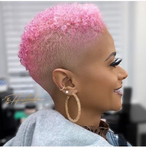 Pink Haircut, Big Chop Natural Hair, Hair Expo, Short Hair Designs, Short Natural Curly Hair, Shaved Hair Cuts, Short Shaved Hairstyles, Shaved Hair Designs, Black Empowerment