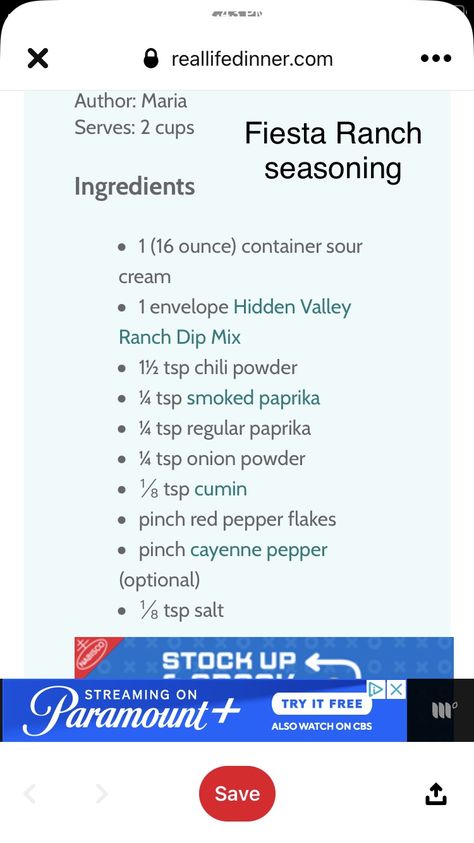 Homemade Fiesta Ranch Dip Recipe, Diy Fiesta Ranch Seasoning, Fiesta Ranch Seasoning Recipe, Hidden Valley Fiesta Ranch Dip Recipe, Fiesta Ranch Dip, Diy Seasonings, Ranch Seasoning Recipes, Fiesta Dip, Ranch Dip Recipe