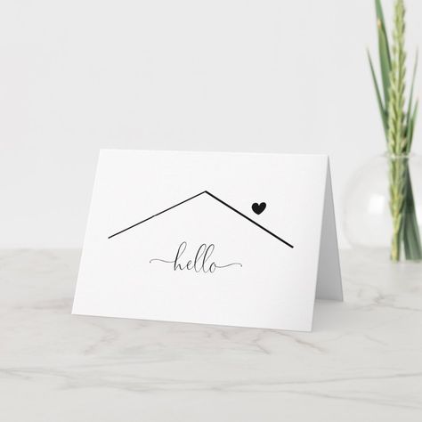 Blank Home Realtor Just to Say Hello Greeting Card  Zazzle Realtor Cards, Just To Say Hello, Hello Greeting, Real Estate Gifts, 카드 디자인, Gift Business, Design Apartment, Custom Greeting Cards, Christmas Card Holders