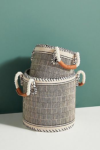 Barbra Stackable Wire Storage Bin | Anthropologie Anthropologie Holiday, Evergreen Garden, Storing Blankets, Holiday Wishlist, Boho Deco, White Cottage, House Decorating, Basket Sets, Lace Maxi