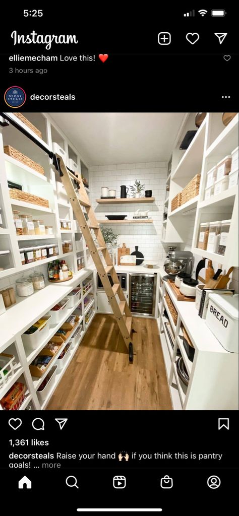 Fridge In Pantry, Lakehouse Ideas, Dream Pantry, Farmhouse Interior, Farm Decor, Mini Fridge, Farmhouse Homes, Pantry Organization, Farmhouse Design