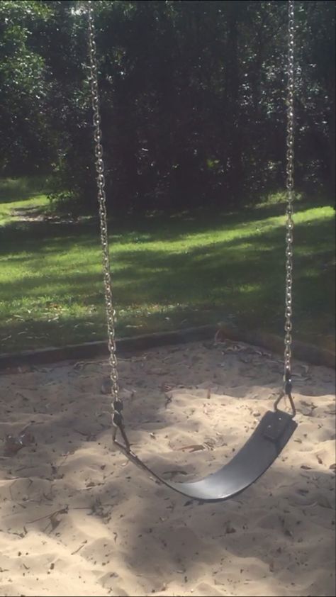 #park #aesthetic #cottagecore #swing Swings Playground Aesthetic, Aesthetic Childhood Memories, Warm Childhood Aesthetic, Childhood Sleepover Aesthetic, Childhood Sleepover, Park Playground Aesthetic, Playground Nostalgia, Swings Aesthetic, Nostalgia Aesthetic Photography