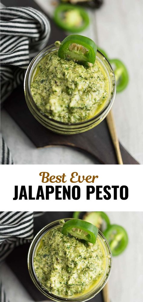 Jalapeno Pesto Recipe, Jalapeno Pesto, Shrimp Pizza, Vegan Low Carb, Pasta Shrimp, Homemade Pesto Recipe, Jalapeno Sauce, Roasted Jalapeno, Homemade Sauce Recipes