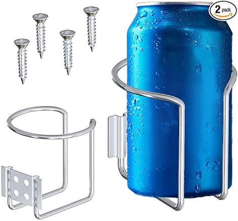 Amazon.com: Skywin Wall Mounted Cup Holder - 2 Pack Boat Cup Holder for Yacht, Truck, Car and RV Installs on Walls and Railings - Wall RV Cup Holder fits Drink Cans, Bottles and Cups (Screw Mount) : Automotive Outdoor Drink Holder, Boat Cup Holders, Metal Fabrication Tools, Metal Cups, Truck Car, Getting Drunk, Metal Fabrication, Drink Holder, Cars Organization