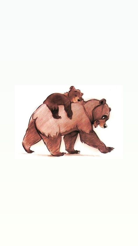 Brother Bear Tattoo, Disney Core, Brother And Sister Tattoo Ideas, Cartoon Paintings, Sister Tattoo Ideas, Mural Nursery, Bookish Tattoos, Sister Tattoo, Brother Bear