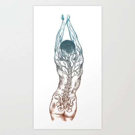 Spine Drawing, Spine Art, Brain Painting, Medical Artwork, Massage Therapy Business, Human Spine, Skeleton Drawings, Human Anatomy Art, Anatomy Art