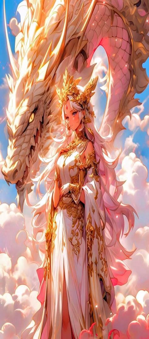 White 🤍 Dragon 🐉 Queen 👑 Dungeons And Dragons Books, Cloud Sunset, Dragon Poster, Queen Of Dragons, Dragon Queen, Dragon Girl, Sunset Summer, Dragon Pictures, Cute Animal Drawings Kawaii