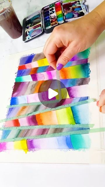 Josie Lewis on Instagram: "What will you do with watercolor and washi? Make something awesome and tag it #watercolorforrebels 😀PS My watercolor set is back in stock and if you order now, it ships with a free brush set and a rainbow pen! 😮 #watercolor" Rainbow Pen, Watercolor Brush Pen, Watercolor Set, Free Brush, Watercolor Brushes, Painters Tape, Brush Pen, Back In Stock, A Rainbow