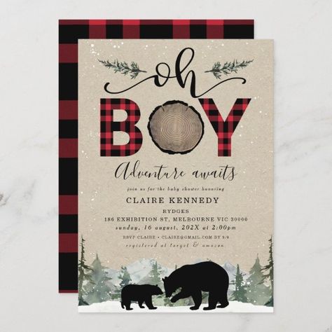 Twin Boys Baby Shower Invitation Two Peas In A Pod Lumberjack Baby Shower Invitations, Twin Boys Baby Shower, Plaid Baby Shower, Lumberjack Baby Shower, Lumberjack Baby, Boys Flannel, Baby Flannel, Buffalo Plaid Pattern, Plaid Baby