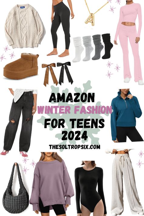 Amazon Winter Clothes for Teens 2024 - The Soltrop Six Teenage Girl Fashion Trends 2024, 2024 Teen Fashion, Trending Clothes For Teen Girls 2024, Teen Style 2024, Teen Trends 2024, Teen Girl Fashion Trends 2024, Trendy Fall Clothes, Fits With Leggings, Girls Holiday Outfit