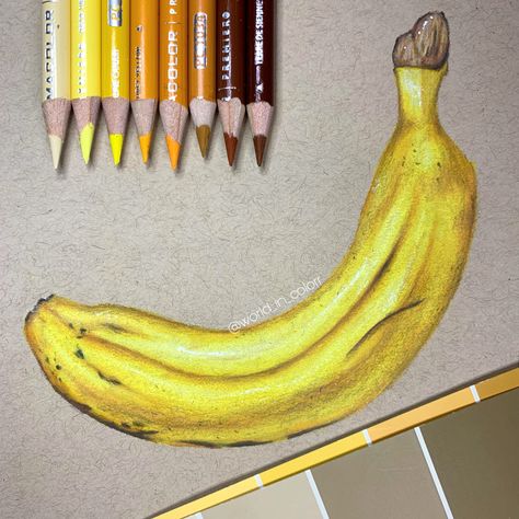 Banana Drawing, Vegetables Drawing, Vegetable Drawing, Aesthetic Drawings, Prismacolor Art, Realistic Pencil Drawings, Cute Easy Doodles, Banana Art, Easy Doodles