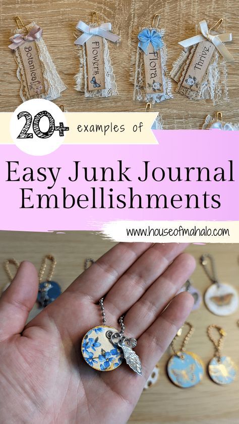 Junk Journal Gift Ideas, Junk Journal Clusters Diy, Junk Journal Snippets, Dangles For Junk Journals, Junk Journal Charms, Junk Journal Clusters, Junk Journal Dangles, Easy Junk Journal, Embellishment Clusters