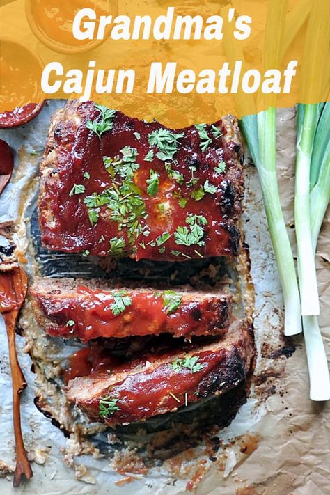 Grandma’s cajun meatloaf will be the only meatloaf recipe you need! It will be your go to comfort food. Grandma’s Cajun meatloaf is juicy, simple, easy and guaranteed to be the best meatloaf recipe out there! #bestmeatloafrecipe #cajunmeatloaf Cajun Meatloaf Recipes, Southern Style Meatloaf Recipes, Marry Me Meatloaf, Meatloaf Soul Food, Grandma's Meatloaf Recipes, Americano Recipe, Spicy Meatloaf, Cajun Meatloaf, Grannys Meatloaf Recipes