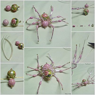 If you love or like spiders here's your chance to make your own bead spider. Step by step instructions. Bead Spider, Wire Spider, Carillons Diy, Spider Decorations, Spider Crafts, Christmas Spider, Spider Jewelry, Beaded Spiders, Spider Earrings