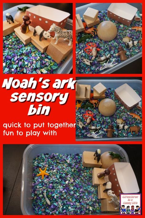 Noah's ark sensory bin Noah's Ark Sensory Bin, Noah’s Ark Sensory Bin, Noah’s Ark Preschool, Noah's Ark Preschool Activities, Bible Story Sensory Bins, Bible Sensory Bins, Noahs Ark Preschool, Noahs Ark Activities, Homeschool Bible Curriculum