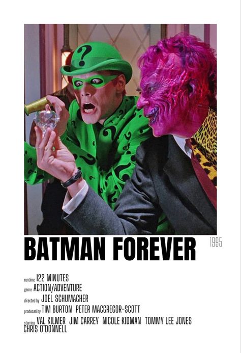 val kilmer jim carrey tommy lee jones batman movie (polaroid poster) Batman Forever Poster, Minimal Film Poster, Movie Polaroids, Jim Carrey Movies, Poster Polaroid, White Backround, Dc Collection, Batman Forever, Tommy Lee Jones