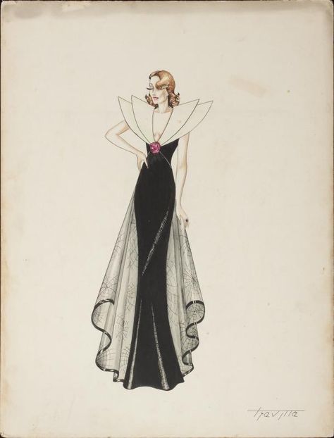 Hollywood Glam Fashion, Dress Sketching, William Travilla, Costume Renderings, Early Hollywood, Costume Sketches, Costume Design Sketch, Vintage Fashion 1930s, Edith Head