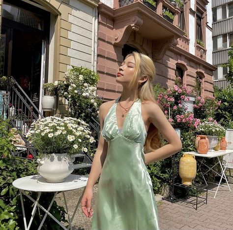 silk slip dress spring aesthetic summer fashion style dress ootd #summer2021 #beachvibes #fashiontrendsoutfits #outfitstyle #vacationstyle #y2kaesthetic #y2kstyle #summer #summeroutfit #summervibes #instagramtips #summerclothes #ootd Ethereal Aesthetic Outfits, Ethereal Fashion, Social Service, Ethereal Aesthetic, Social Worker, Aesthetic Outfits, Instagram Profile, Green, Instagram