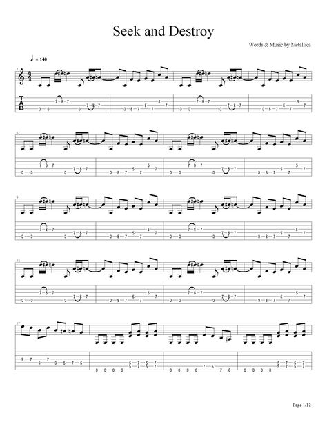 Seek And Destroy Metallica - Page 1 www.tonepack.com Metallica Tabs Guitar, Metallica Seek And Destroy, Bass Tablature, Seek And Destroy, Guitar Tabs Songs, Music Chords, Guitar Sheet, Bass Music, Guitar Tutorial