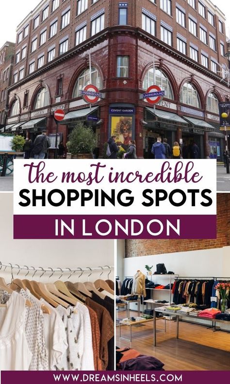 Where to find the best shopping in London? Whether you are into vintage fashion, high street brands, bespoke furniture or luxury jewellery, London has it. But with so many different areas, it can be a challenge to know exactly where to find the best deals. Here is the ultimate guide to shopping in London | Shopping London fashion | shopping london oxford street | london shopping guide | london shopping what to buy in | london shopping clothes | cheap shopping London | budget shopping London | Best Things To Buy In London, Best Shopping In London, Europe Shopping, Markets In London, Best Markets In London, Hampstead Village, Uk College, Shopping In London, Oxford Street London