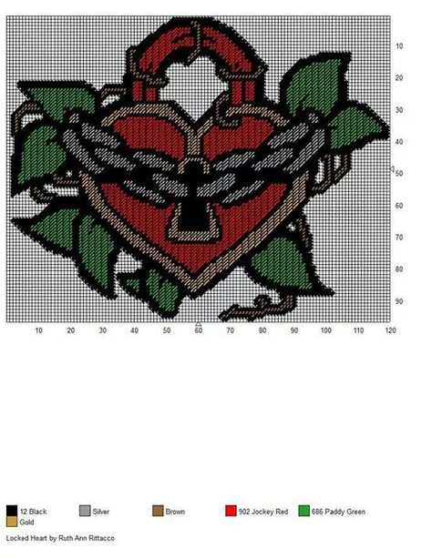 LOCKED HEART by RUTH ANN RITTACCO -- WALL HANGING Locked Heart, Holder Plastic, Cross Stitch Quotes, Plastic Canvas Ornaments, Tambour Embroidery, Pix Art, Graph Design, Canvas Wall Hanging, Plastic Canvas Christmas