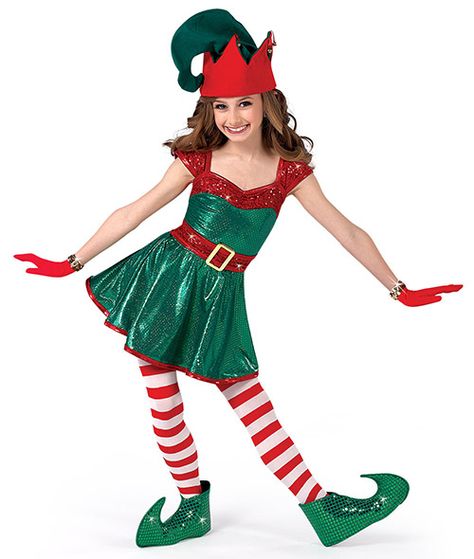 Elf Costume Ideas, Christmas Elf Costume Diy, Girl Elf Costume, Diy Elf Costume, Diy Christmas Elves, Christmas Dance Costumes, Diy Christmas Outfit, Elf Dance, Christmas Elf Costume