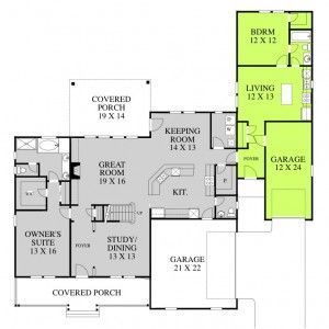 in law suite floor plans | Adding an In-Law Suite - Designing Your Perfect House Floor Plans Mother In Law Suite, Mother In Law Suite Connected To House, One Story House Plans With Mother In Law Apartment, House Plans Mother In Law Quarters, Small House With Mother In Law Suite, Ranch Home With In Law Suite, Mother In Law Suite With Garage, Mother In Law Additions To House, Home Floor Plans With Mother In Law Suite