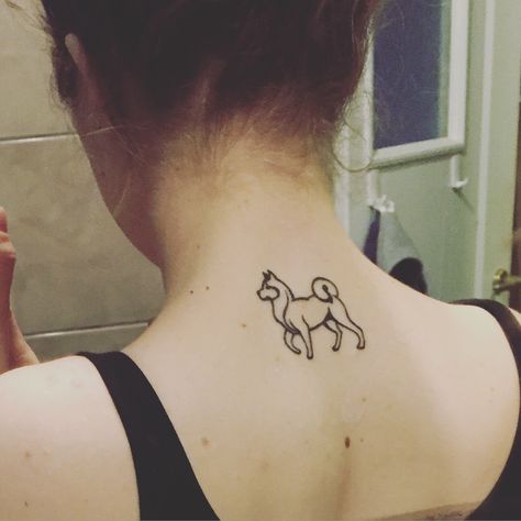 Shiba Inu Ears Tattoo, American Akita Tattoo, Akita Tattoo Ideas, Akita Inu Tattoo, Akita Tattoo, Shiba Inu Tattoo, Tattoo Minimal, American Akita, Akita Inu