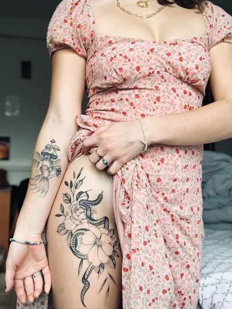 Labyrinth Tattoo, Leo Tattoo, Mushroom Tattoo, Feminine Tattoo Sleeves, Belly Tattoo, Patchwork Tattoo, Mushroom Tattoos, Leo Tattoos, Vine Tattoos