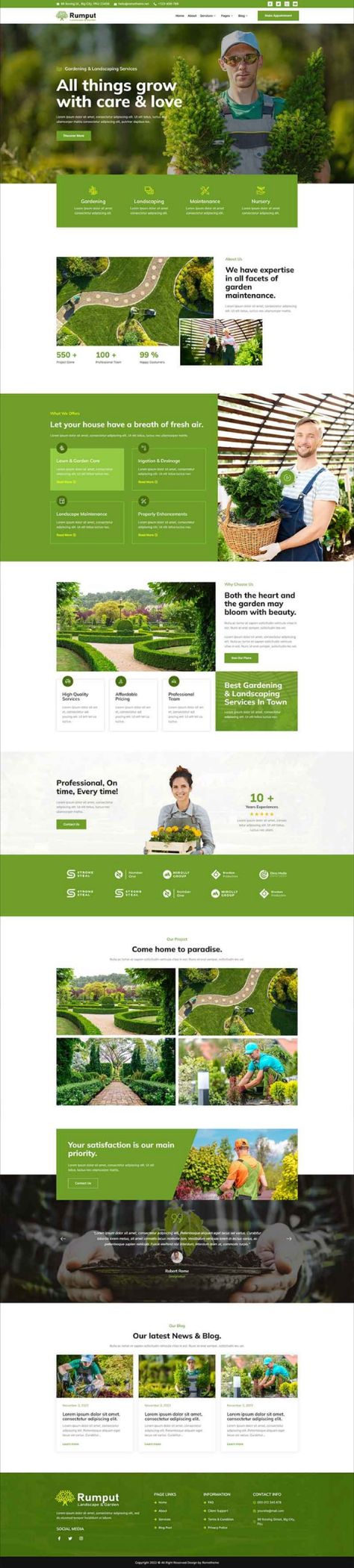 Rumput - Landscape & Gardening Services Elementor Template Kit Website Layout Inspiration, Landscape Nursery, Gardening Services, Lawn Service, Webdesign Inspiration, Garden Services, Garden Maintenance, Website Design Layout, Landscape Services