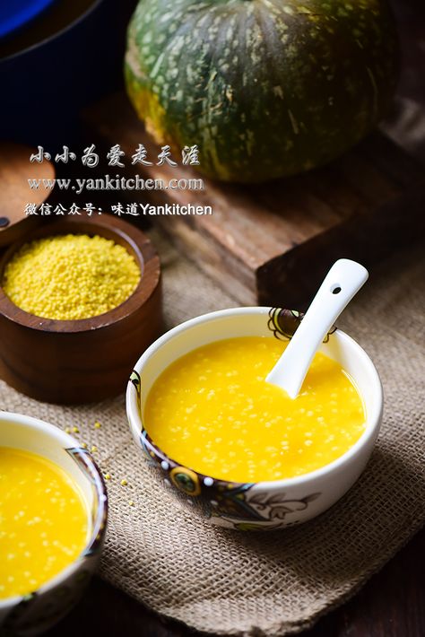 Pumpkin and Millet Porridge — Yankitchen Grilled Beef Short Ribs, How To Make Wontons, Longan Fruit, Egg Dumplings, Pan Fried Dumplings, Millet Recipes, Vegan Brunch, Chinese Dessert, Rice Porridge