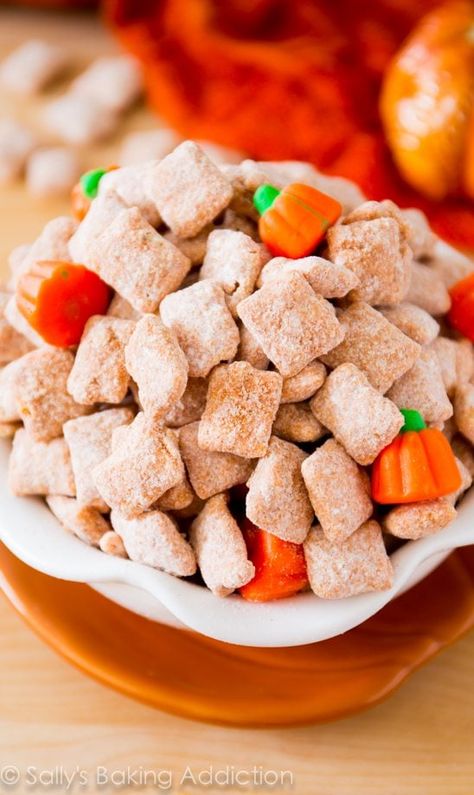 Puppy Chow Snack, Puppy Chow Cookies, Puppy Chow Chex Mix Recipe, Chex Mix Puppy Chow, Muddy Buddies Recipe, Puppy Chow Recipes, Pumpkin Recipes Easy, Pumpkin Spice Recipe, Chex Mix Recipes