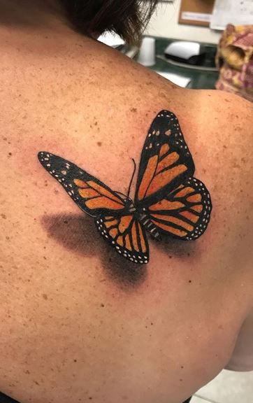 Monarch Tattoo, Realistic Butterfly Tattoo, Monarch Butterfly Tattoo, Blue Butterfly Tattoo, 3d Butterfly Tattoo, Butterfly Tattoo On Shoulder, Butterfly Back Tattoo, Insect Tattoo, Butterfly Tattoos For Women