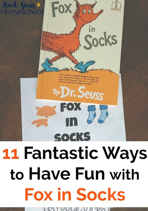 Have a blast with kids with these 11 fantastic ways to have fun with Fox in Socks by Dr. Seuss. Includes free printables, activities, & more! Fox In Sox Snack Ideas, Socks Printable, Early Education Classroom, Dr Seuss Preschool, How To Speak Italian, Fox In Socks, Dr Seuss Activities, Dr Seuss Week, Literature Activities